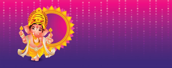 Vector illustration of lord ganesha for happy ganesh chaturthi