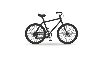 Fototapeta premium Minimalist Bicycle Icon on Clean White Background Representing Fitness and Wellness