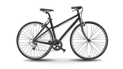 Clean Simple Black Bicycle Icon on White Background Representing Fitness and Wellness Lifestyle