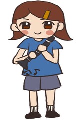 A girl with clarinet 