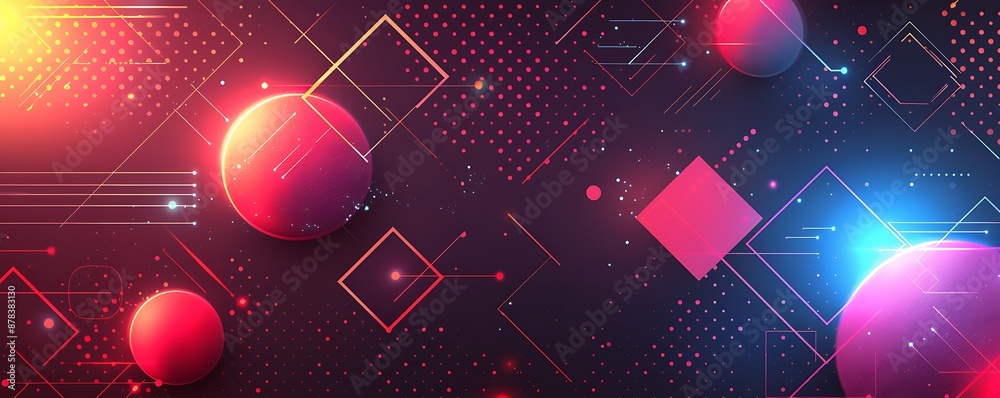 Fototapete a flat vector background with color scheme, featuring bold geometric shapes and lines for an abstrac