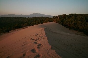 Sand dunes at sunset, Patara, Turkey.