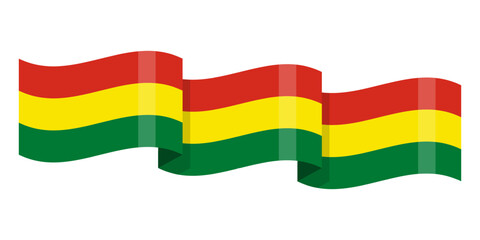 Vector illustration of wavy Bolivia flag on transparent background