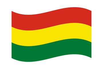 Vector illustration of wavy Bolivia flag on transparent background