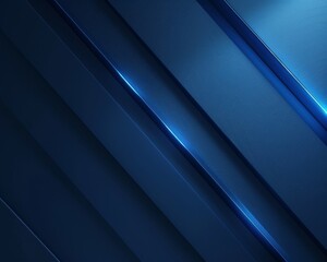 Fototapeta premium Abstract blue diagonal lines with glowing light, creating a modern and sleek background.