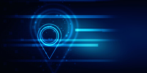 2d illustration Red map pointer