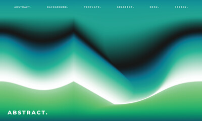 Abstract green gradient background. Blurred futuristic backdrop template copy space. Creative vibrant color gradation.