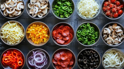 DIY Pizza Bar Setup Collage with Toppings