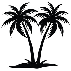Fototapeta premium palm trees silhouette art veactor