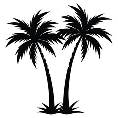 Obraz premium palm trees silhouette art veactor