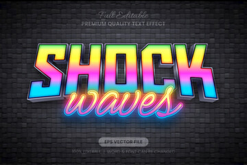 Shock Waves Gradient Editable Text Effect Font Style