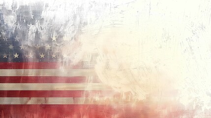 This image features the American flag with a grunge effect, presenting an abstract artistic design that exudes a sense of patriotism and creative expression.