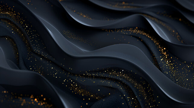 fondo en movimiento color negro con destellos dorados en color oro con ondas en movimiento elegancia y artistico