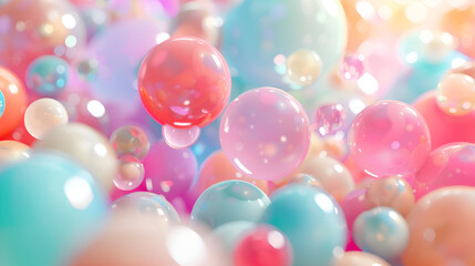 globoso o burbujas de colores divertidos en movimiento para fiesta o festejo