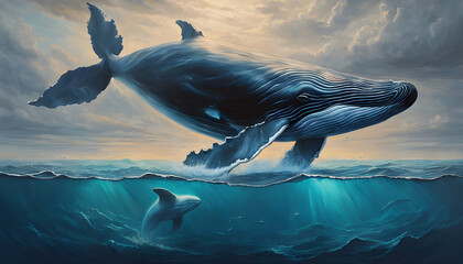 whale jumping out of water