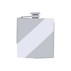 glass flask alcohol cartoon. drink beverage, metal vodka, brandy hip glass flask alcohol sign. isolated symbol vector illustration