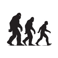 Bigfoot silhouette  Vector illustration.
