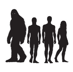 Bigfoot silhouette  Vector illustration.