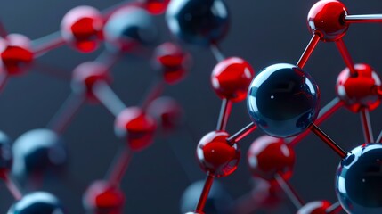 A close up image showing the molecular structure on a black background