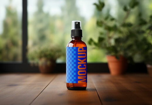 Spray Bottle Packaging Mockup Generated with AI