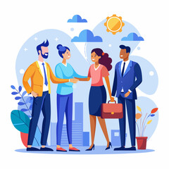 Businesspeople Shaking Hands in Agreement, Negotiation Skills for Leadership and Collaboration Success