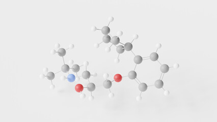 penbutolol molecule 3d, molecular structure, ball and stick model, structural chemical formula beta blockers