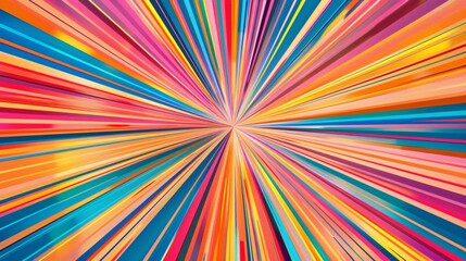 Dynamic starburst patterns with radiating lines and vibrant colors, creating a sense of energy and movement