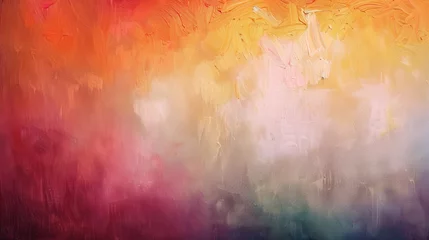 Plexiglas schilderij Abstracte kunst This abstract image features a vibrant gradient of colors blending into one another with distinct artistic textures, evoking emotions and a sense of creativity.  © Design Depot