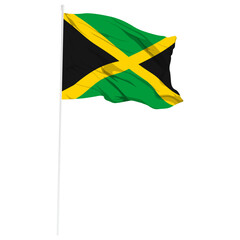 Vector illustration of wavy Jamaica flag on transparent background