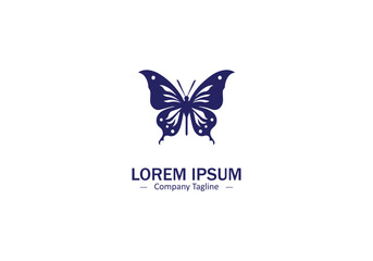 Obraz premium Minimal and abstract butterfly logo icon butterfly vector silhouette