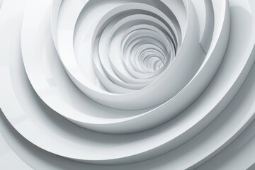 Abstract White Spiral Tunnel