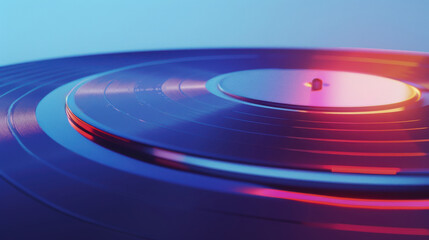 A vinyl record on a blue background