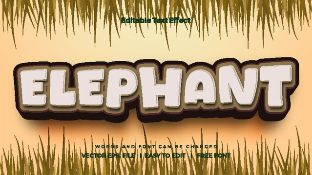 Elephant text effect mockup style.