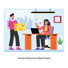 Human Resources Department concept flat style stock illustration with background. EPS 10 File