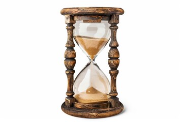 sands of time hourglass isolated on white still life photography