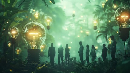 Corporate leaders strategizing on energy reduction to achieve sustainability goals