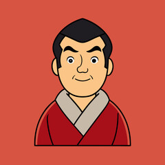 Obraz premium vector illustration of japanese man