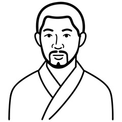 Obraz premium vector illustration of japanese man