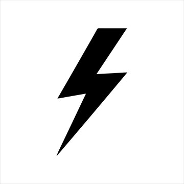 recommend clip art: Energy and thunder lightning bolt silhouette on white background. Lightning bolt icon sign vector illustration design.