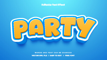 Kids party text effect mockup.