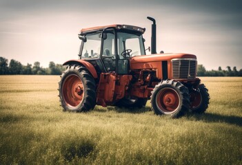 Obraz premium tractor line flat icon field illustration farm agriculture farmer harvest farming land landscape