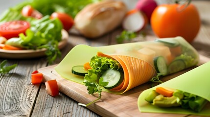 Eco-Friendly Reusable Silicone Food Wrap for Sustainable Leftovers Storage