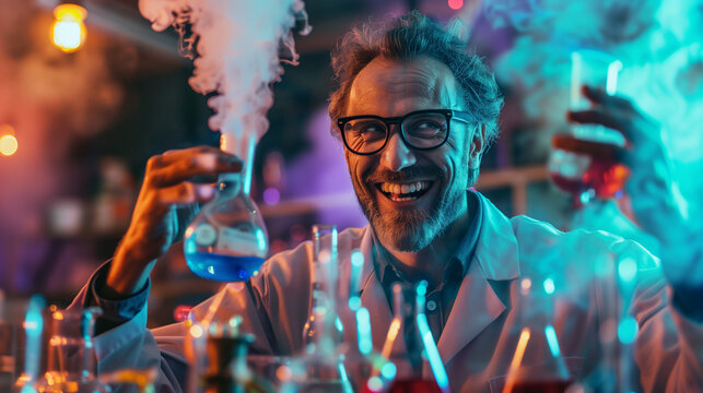 mad chemist in the lab