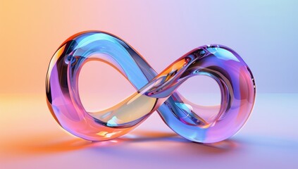 Glass Infinity Symbol with Rainbow Hues