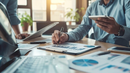 Person texting at desk