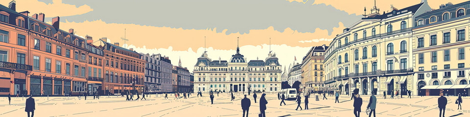 Naklejka premium Elegance of Place de la Bourse