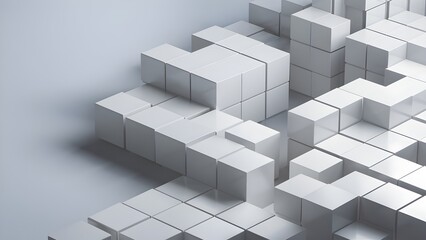 Obraz premium Modern Blocks Building Logistics Blockchain Abstract Background