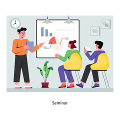 Seminar concept flat style stock illustration with background. EPS 10 File