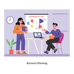 Business Planning concept flat style stock illustration with background. EPS 10 File