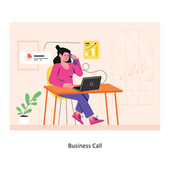 Business Call concept flat style stock illustration with background. EPS 10 File